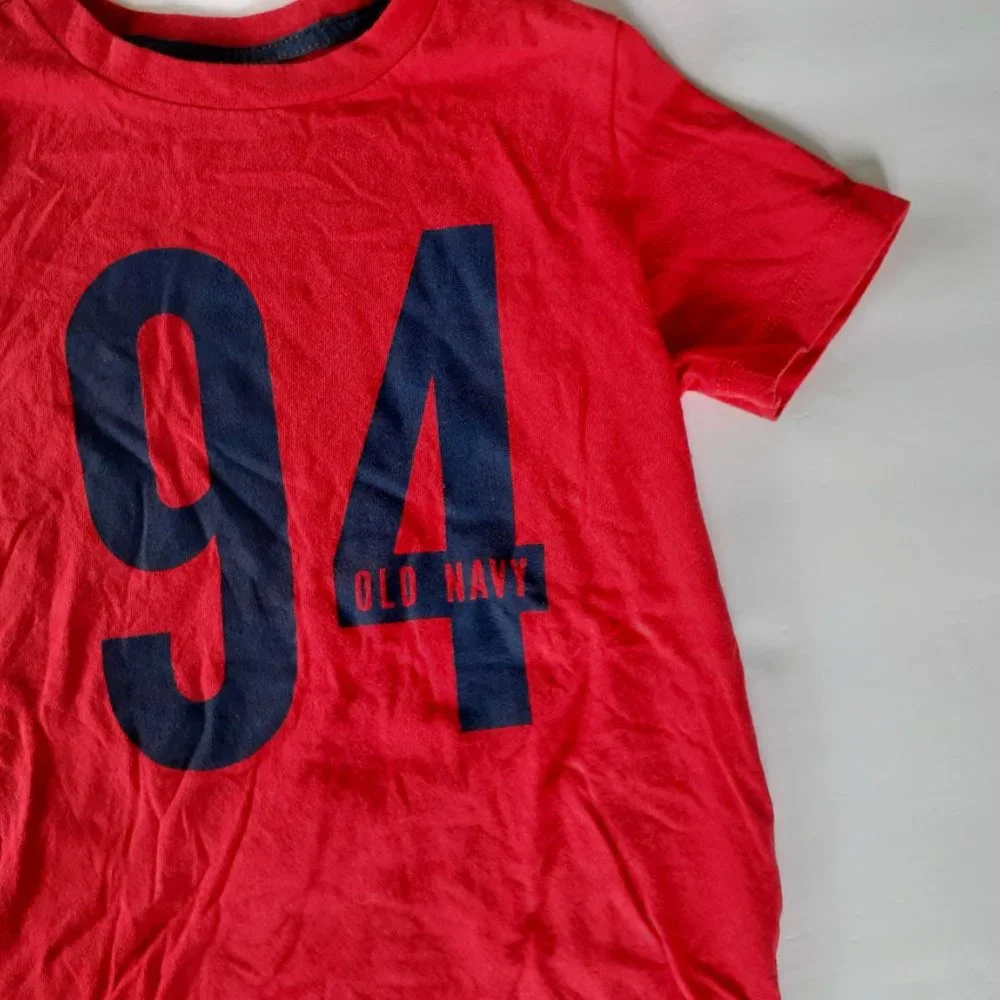 Old Navy Boys T-Shirt Red Short Sleeve Logo Size XS 5